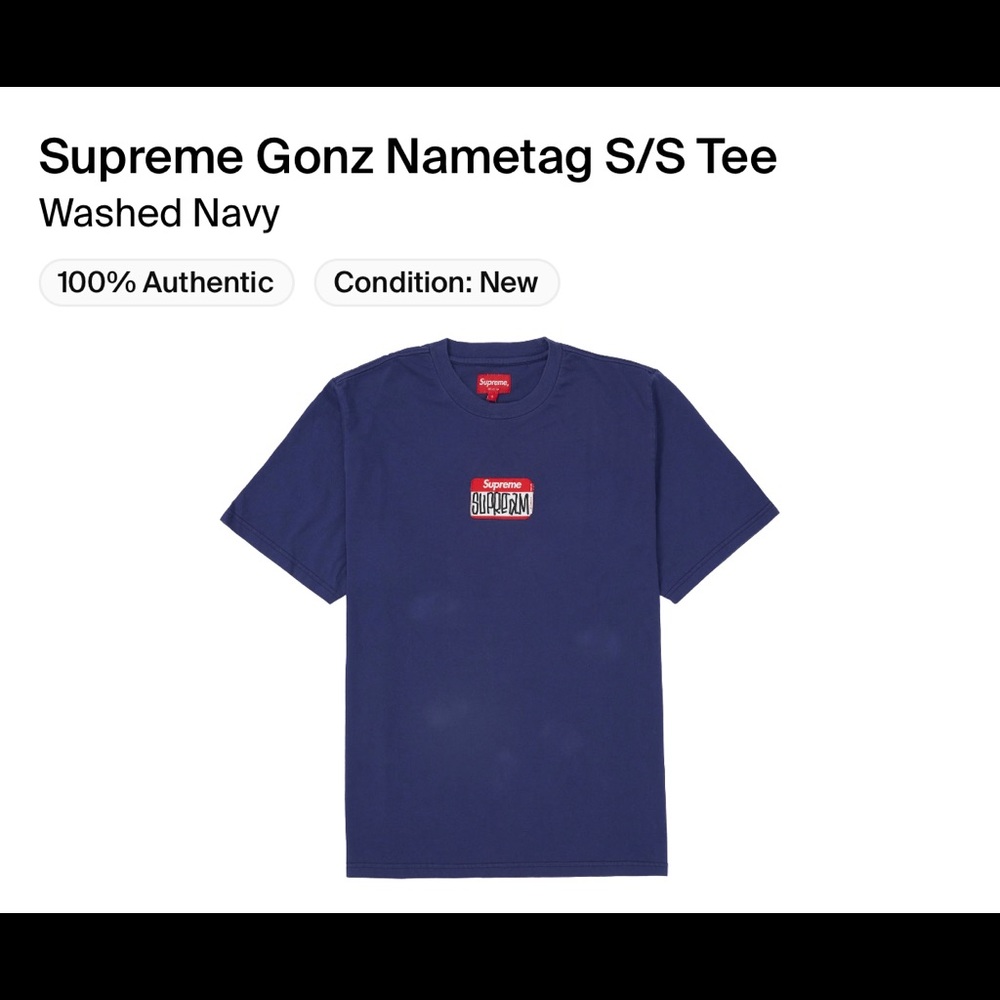 Supreme Gonz Nametag S/S Top Washed Navy
